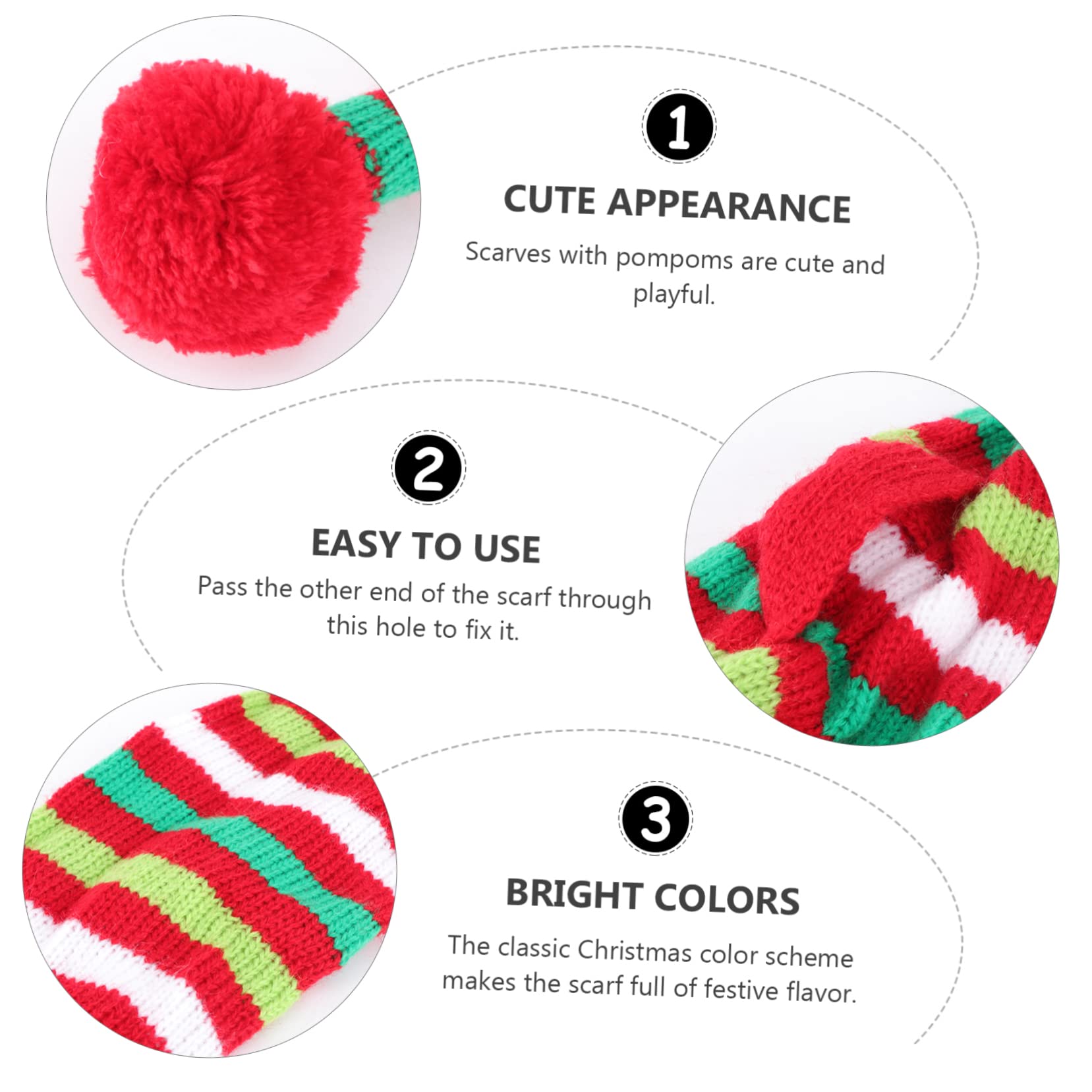 FOMIYES 3piezas Bufanda Navideña para Perros Accesorio De Invierno y Adorable Decoración Festiva para Mascotas para Caminatas y Celebraciones De Navidad