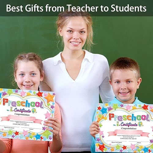 Miniatura 6 de Certificado preescolar Diploma de jardín de infantes Star Reward 8.5" X 11" Paquete de 30