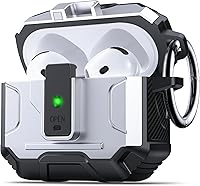Vista 17 de DASFOND Armor - Funda rígida para auriculares Airpods Pro, grado militar, protección completa, a prueba de golpes, soporte de carga inalámbrica