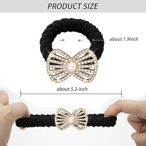 Miniatura 4 de Lazos elásticos para el cabello con perlas para mujer para cabello pesado o rizado para niñas cuerda elástica para el cabello 35 unidades