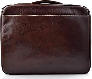 Leather folder document file folder A4 leather zipped folder bag brown made in Italy executive business folder