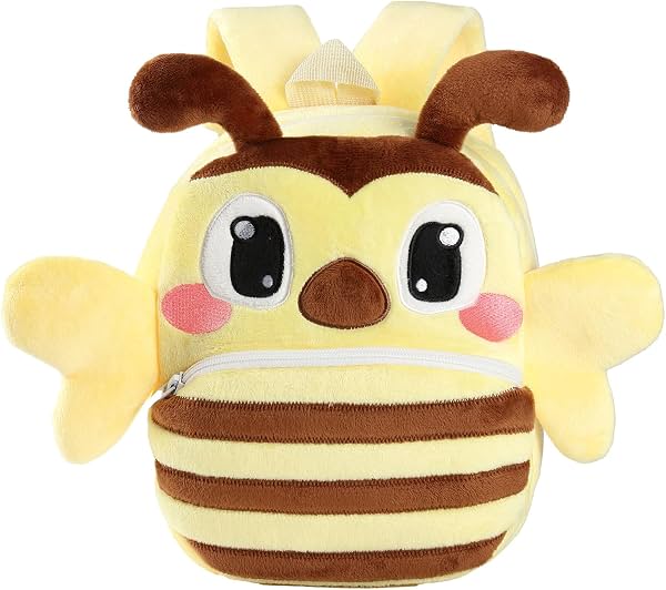 Mochila Unisex de Peluche Suave para Bebé, Mochila Escolar Pequeña y Linda para Niños, Mochila de Abeja de Dibujos Animados para Niñas y Niños de 2 a 5 Años