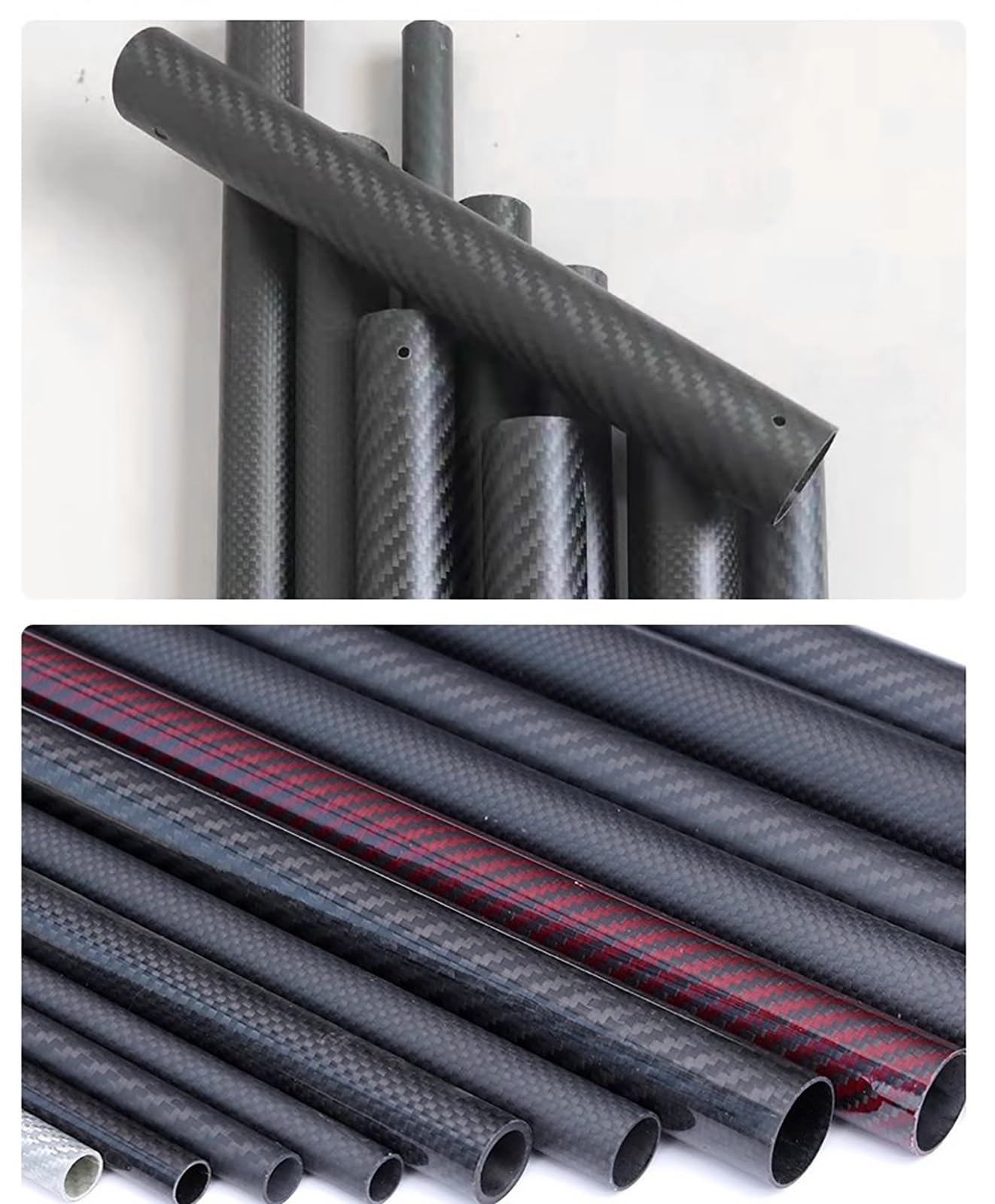 Carbohnfaserrohre Hohlrohr aus 3K-Carbon, stabiles Rundrohr aus Carbonfaser, für Robotik/Drohnen/Angelruten/Automatisierungsanlagen(31x29x1000MM)
