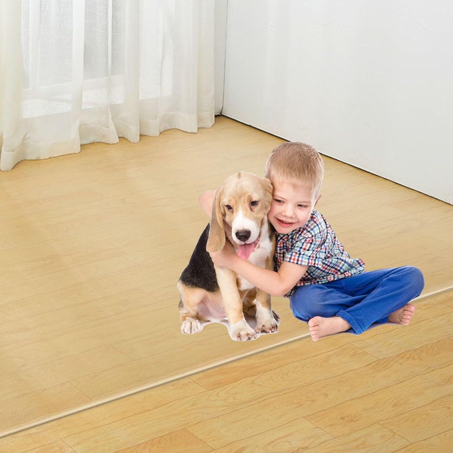 Hardwood Floor Protector Mat Waterproof for Pets, Entryway/Office/Kitchen Clear Floor Runner Protection/Covering, Non Slip Runner Rug Pad 2 3 4 5 6 Ft(3 x 4ft/91 x 122cm)