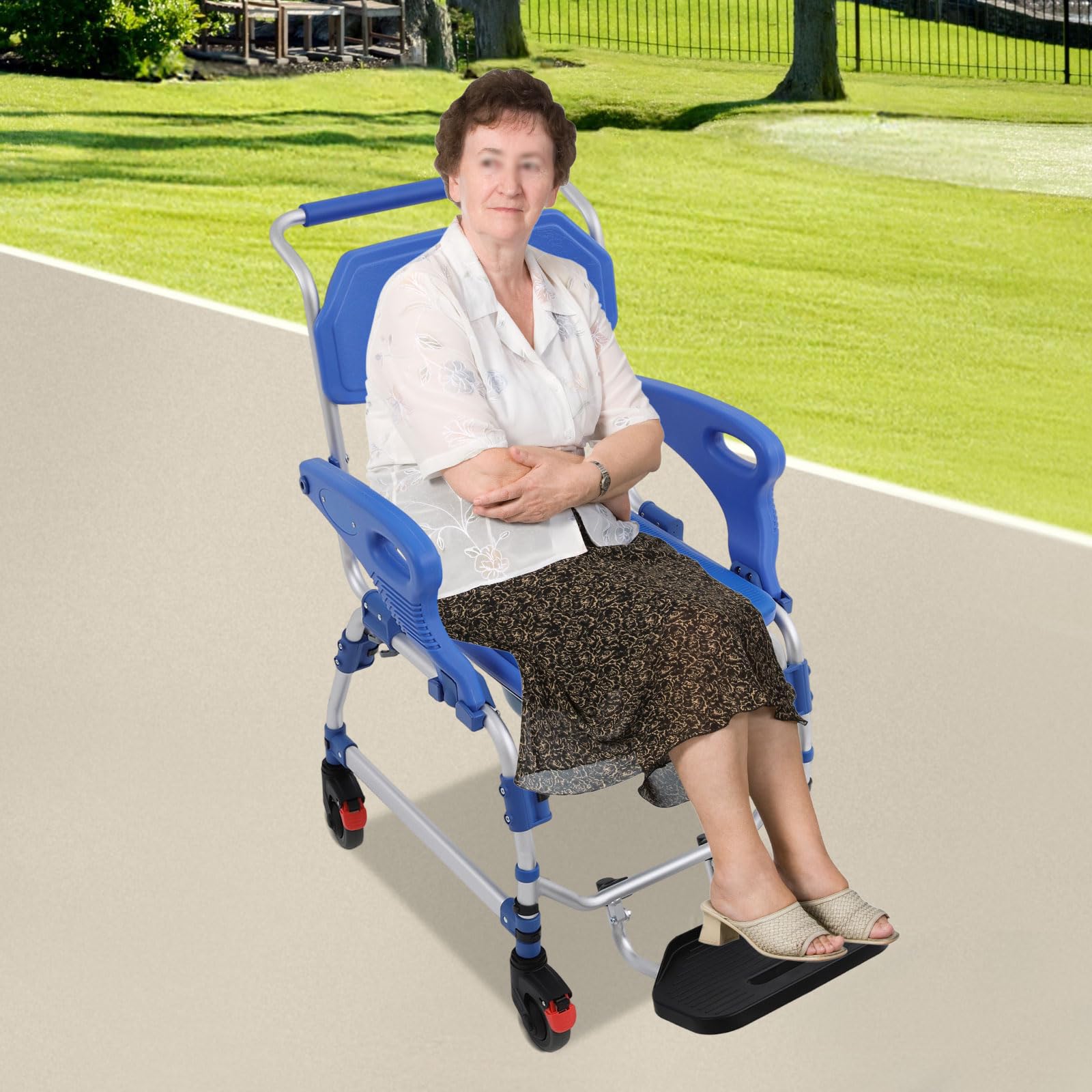 Sillas de inodoro móviles con ruedas, sillas de ducha móviles especialmente para personas mayores, sillas de ruedas de ducha móviles, sillas de inodoro, adecuadas para pacientes, personas mayores
