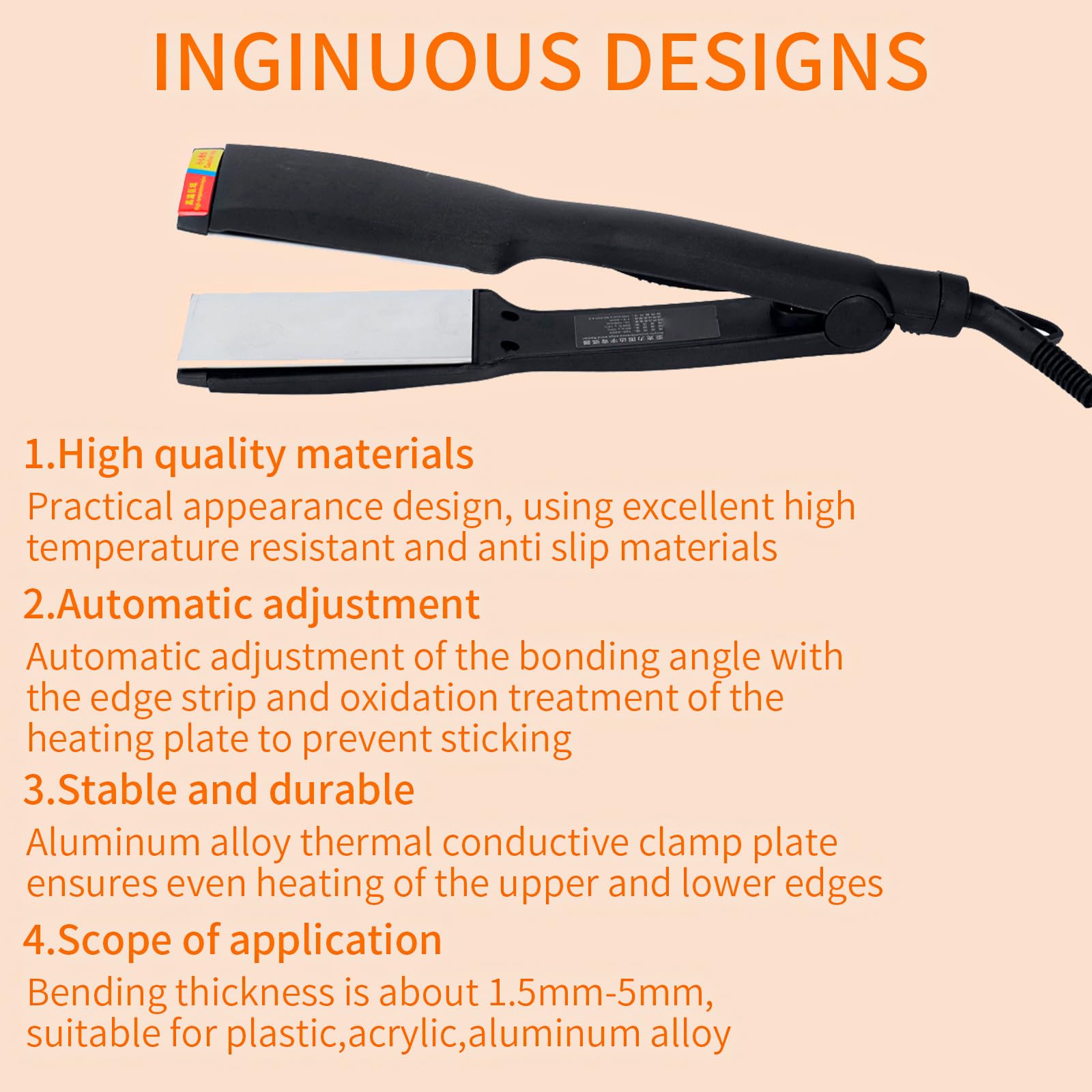 JUSTHERE Acrylic Bending Machine, Manual Plastic Arc Angle Bending Machine, Acrylic Cutting Machine, Metal Bender Hand Tool, with 2 cutting hooks, 110V-240V