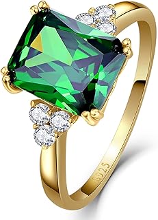 3.5ct Simulated Gemstone Ring 925 Sterling Silver 10x8mm Radiant Cut Sap...