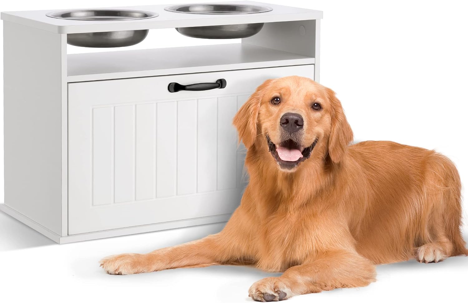 Pet Supplies JINLLY Elevated Dog Feeding Station with Storage