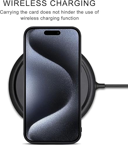 Miniatura 6 de Kowauri Funda para iPhone 15 Pro, piel sintética tipo cartera con ranura para tarjeta de crédito, funda protectora ultra delgada para iPhone 15 Pro