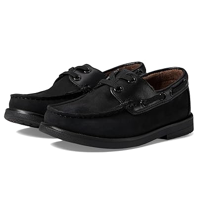 Florsheim Kids Croquet Jr Moc Toe Boat Shoe (Toddler/Little Kid/Big Kid) Boys Shoes Black Nubuck