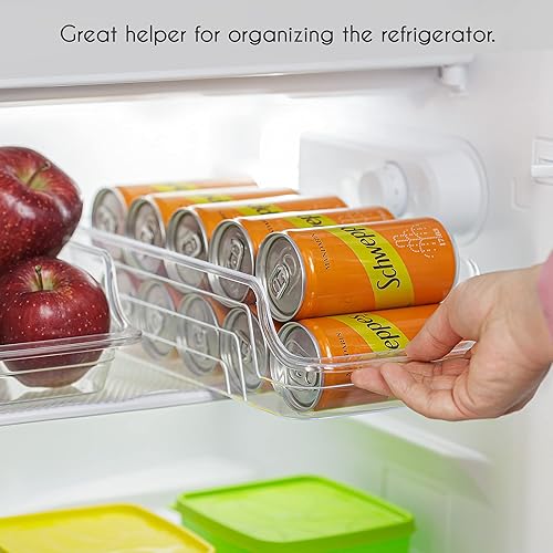 Miniatura 3 de Crystalia Contenedores de almacenamiento transparentes para refrigerador, 2 cajones apilables de plástico para organización de refrigerador y