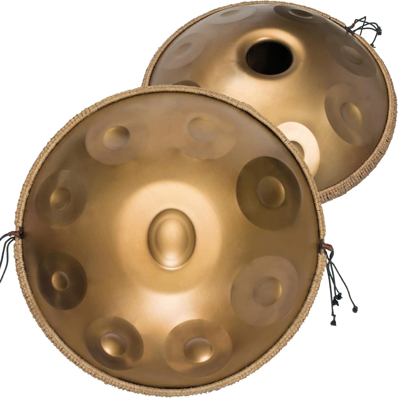 Handpan Tambour à main en acier 55,9 cm D mineur 17 notes, accordage sans limites, points de contact sensibles, parfait pour divers paramètres, y compris les spectacles de rue, les écoles (17)