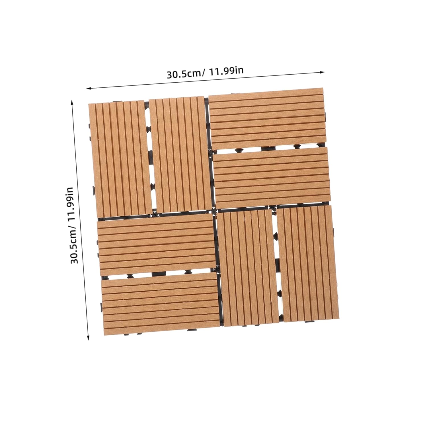 1Piece Interlocking Outdoor Deck Tile for Home Patio Easy DIY Installation Material for Garden Balcony and Backyard Use Natural Appearance