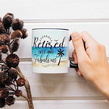 Fatbaby Retirement Gifts for Women,Retired Free and Fabulous Coffee Mug,Happy Retirement Cup for Women 2026,Funny Retirement Gifts for Mom Sister Nurse Teacher Coworker Friends 11 OZ