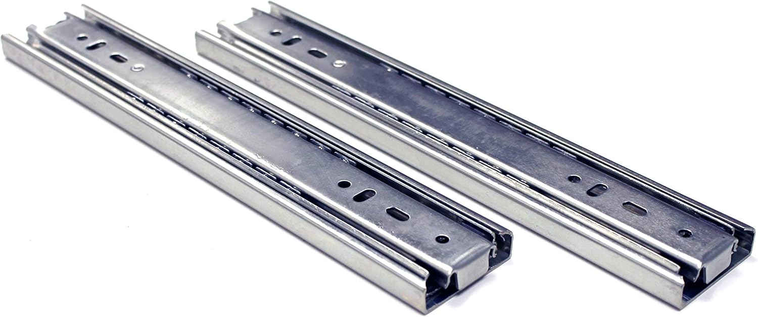 Berta (10 Pairs) 10 Inch Ball Bearing, Side Mount Heavy Duty Steel Material, 100 lbs. Load Rating, Full Extension Drawer Slides Hardware with Screws