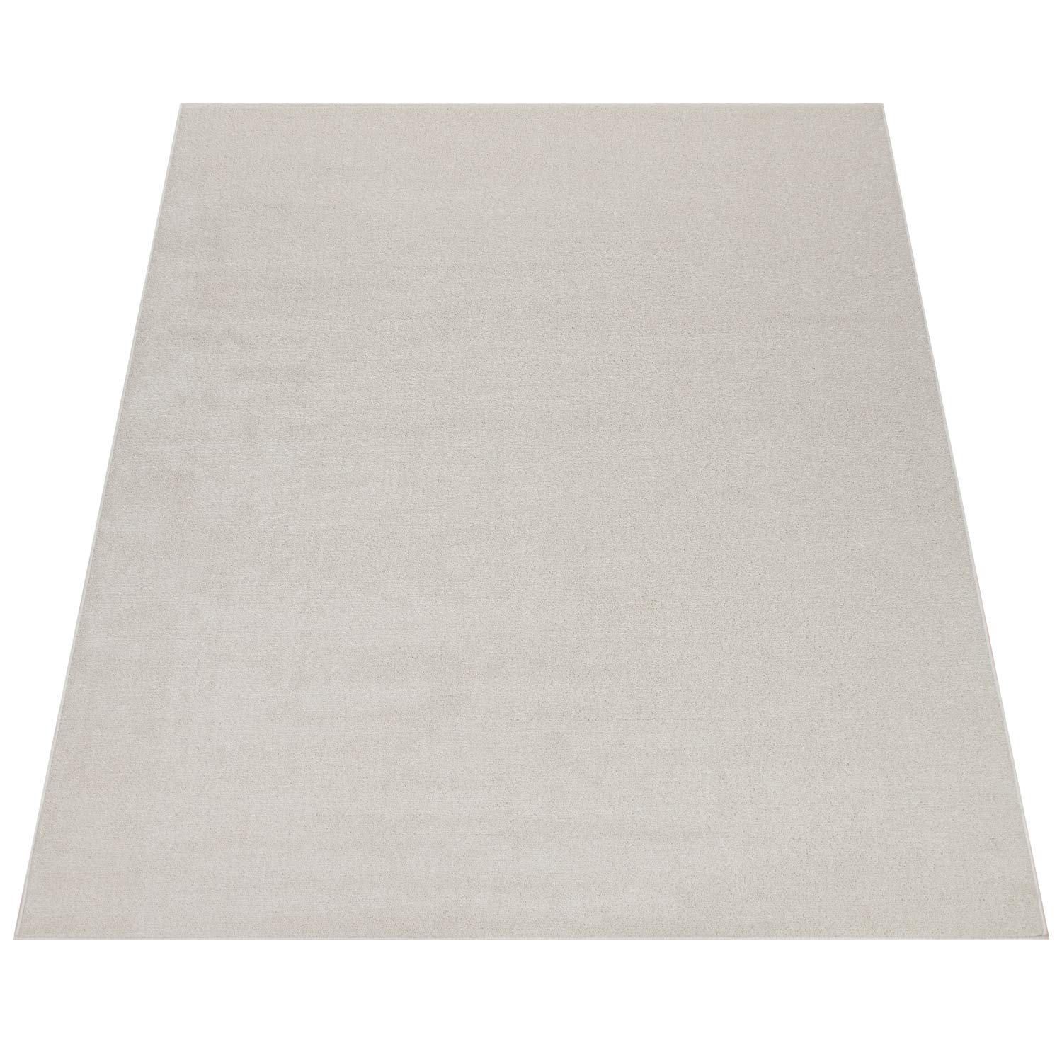Paco Home Tapis pour Salon Uni Poils Ras Sobre Et Moderne, Crème, Dimension:120x170 cm