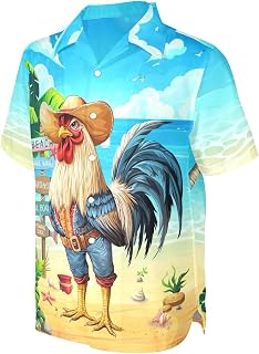 HUGLAZY Christmas Vacation Outfit Funny Hawaiian Shirt for Men Short Sleeve Button Down Shirts Party Outfits