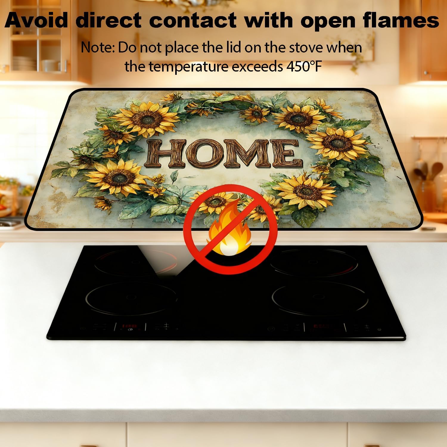 Stove Top Cover for Electric Stove, Multi-Purpose Heat Resistant Glass Cooktop Cover for Countertop, Stove and Washer Top Protection