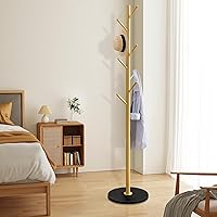 Vista 7 de Perchero de metal con base de mármol natural, perchero independiente, árbol de pasillo resistente con 8 ganchos para colgar ropa, bolsos, bufandas