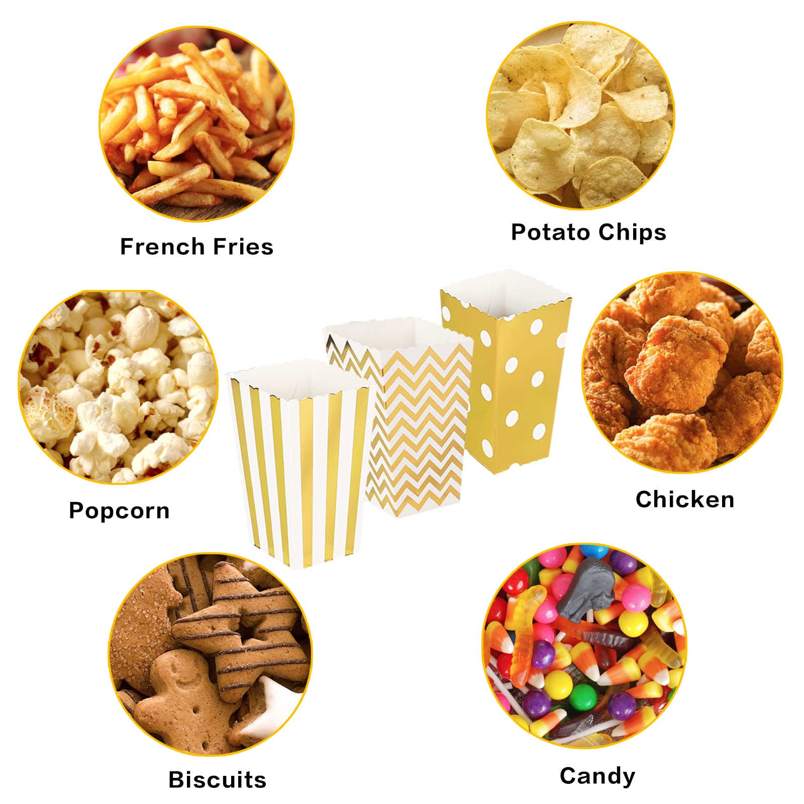 24 Stück Popcorn Boxen Popcorntüten Klein Candy Container Candy Boxen Papier Popcorn Tüten Pappe Snack Boxen für Partysnacks Bonbons Popcorn Geschenktüten Weihnachten