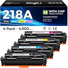 218A Toner Cartridges Set with chip 4-Pack 3301fdw Replacement for HP 218A W2180A W2181A W2182A W2183A 218X W2180X Black Compatible with HP Color LaserJet Pro MFP 3301cdw 3301sdw 3201dw Printers Ink