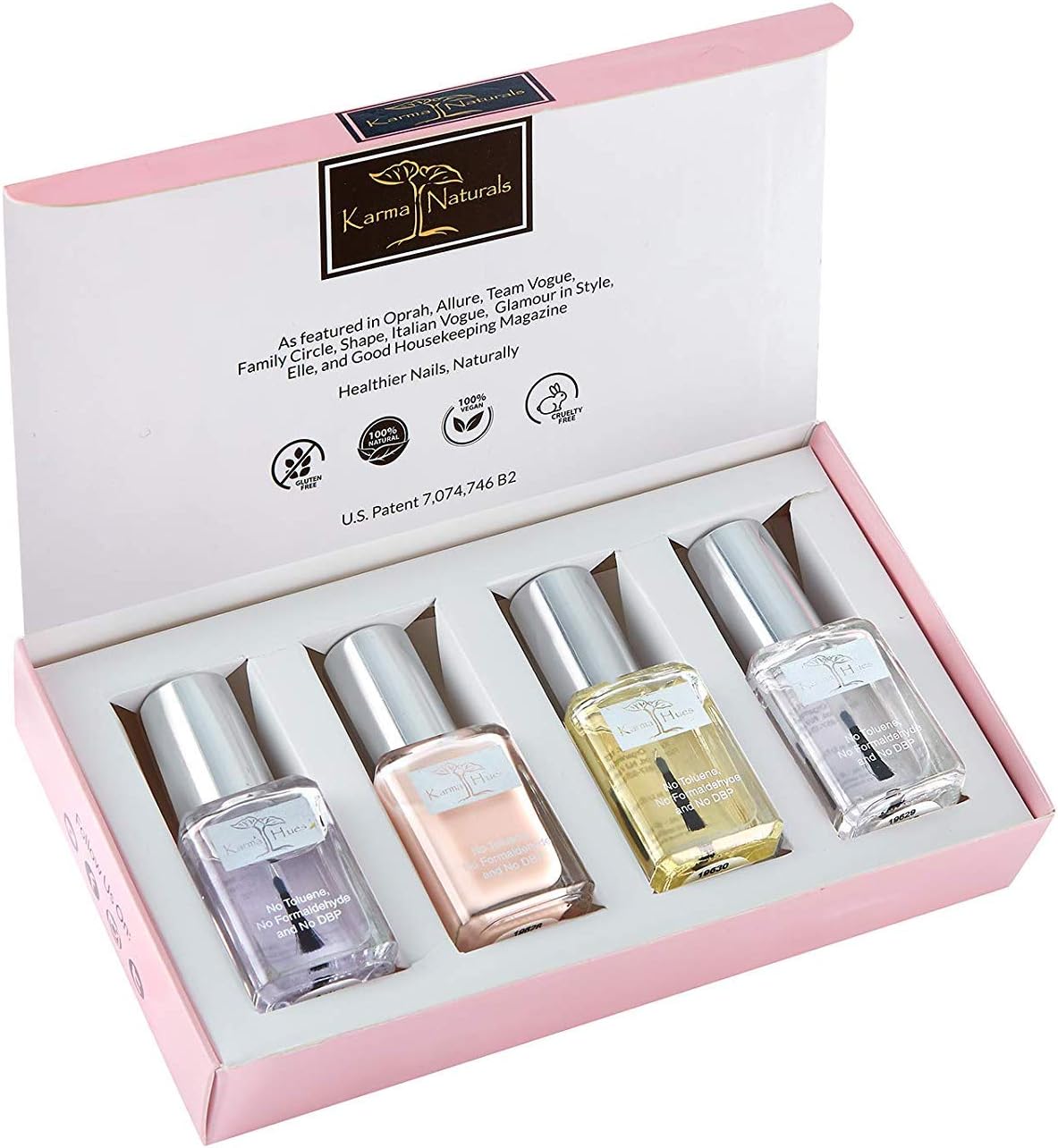 karma organic Beautiful Natural Nail Polish Set- Non-Toxic Nail Art, Vegan and Cruelty-Free Nail Paint