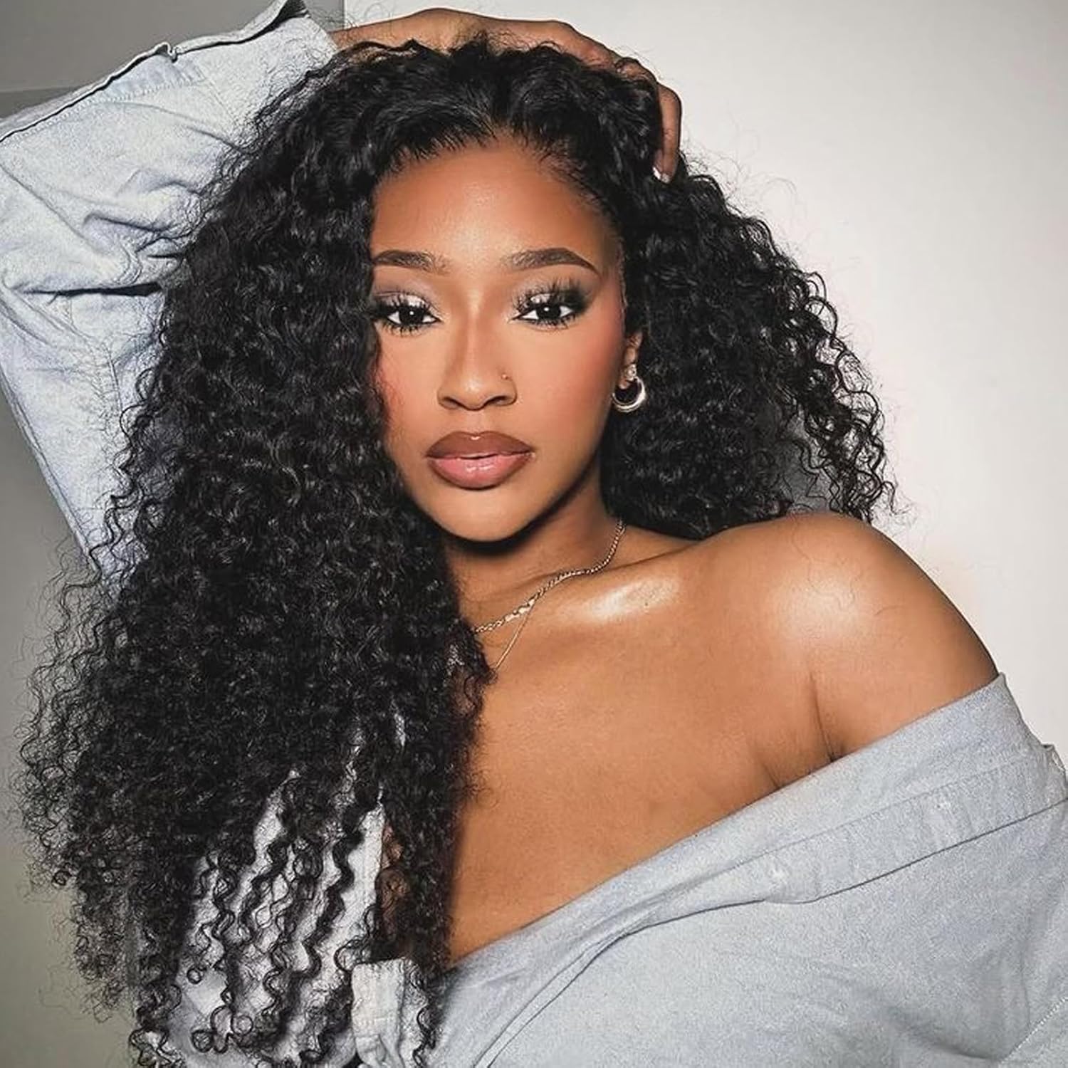 Brazilian Water Wave Virgin Human Hair Bundles with Lace Closure(20 22 24 with 20 Closure) Human Hair Unprocessed Water Wave Hair Bundles with Closure 4X4 Lace Free Part Natural Black Hair