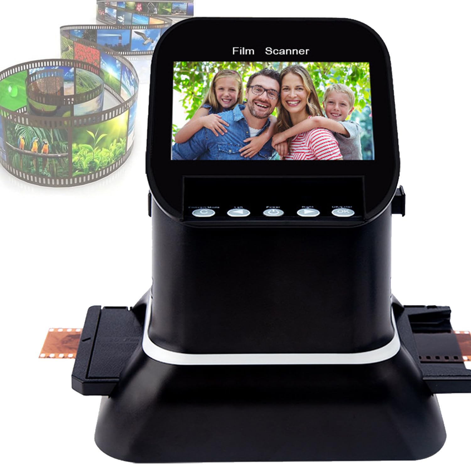 Scanner Professionale Pellicola a Digitale 22 MP, Convertitore all-in-One con Display LCD 4,3", Modifica Immagini, 128 MB Memoria per Negativi E Diapositive Vari Formati