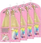 KEEGH Dance Costume Sacs Garment Sac 40 Inch Vêtements suspendus pour concours de danse, avec 3 Poches zippées claires moyennes pour costumes de danse, rangement de placard (noir) - paquet de 4