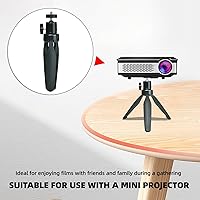 Vista 6 de Mini soporte de trípode de escritorio con cabeza esférica universal de 1/4 tornillo de 6.3 pulgadas para proyectores, cámaras DSLR, cámaras web