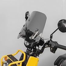 HI-LINE Motorcycle Windscreen Adjustable for Cross Cub 110/50, Cross Cub 110 Lite, Mirror Mount, Windshield, Height 12 inches, Bike Screen, Front Glass, Easy Installation, Includes Japanese