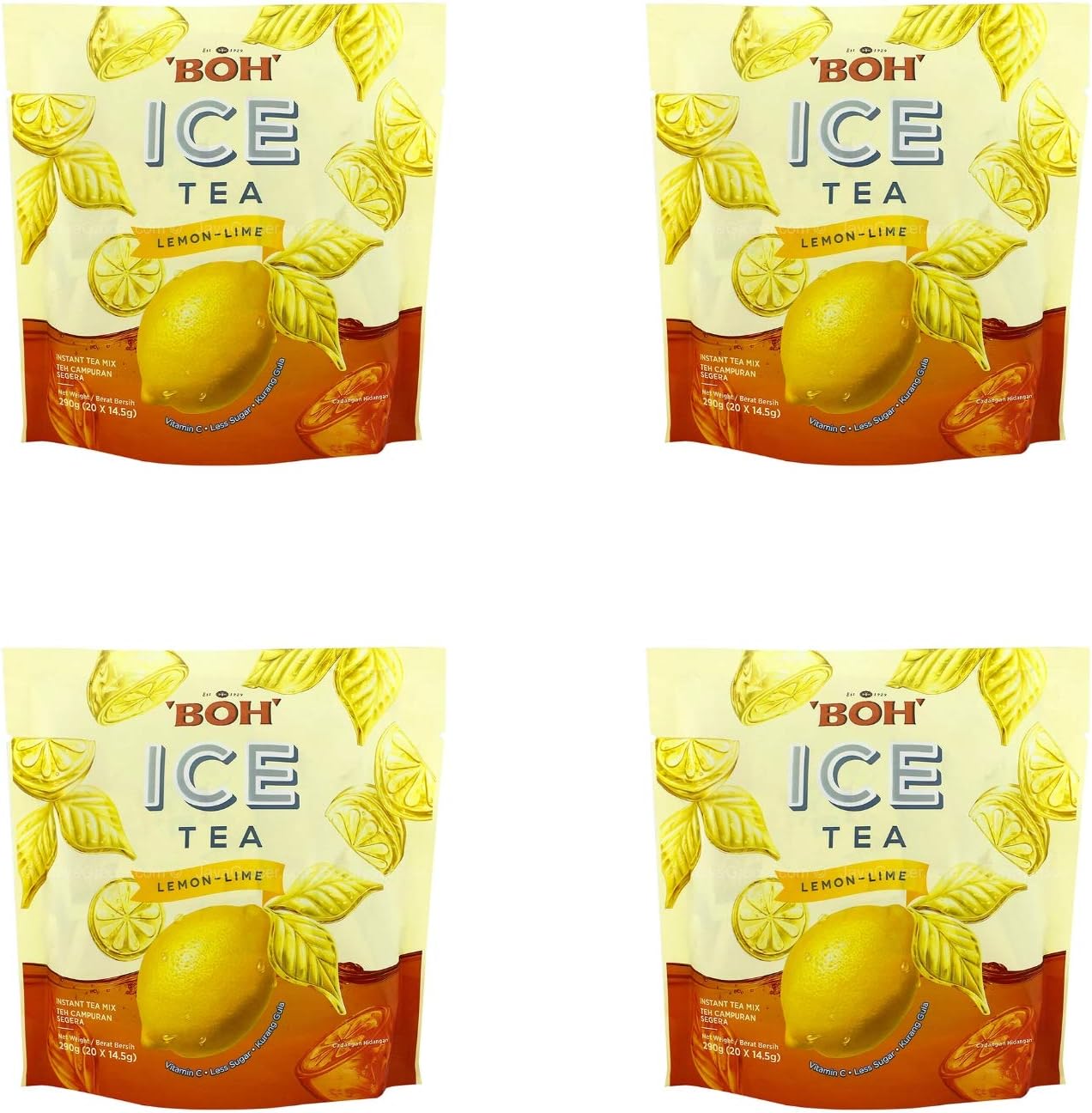 4 Pack BOH Ice Tea Instant Mix Lemon Lime Flavoured