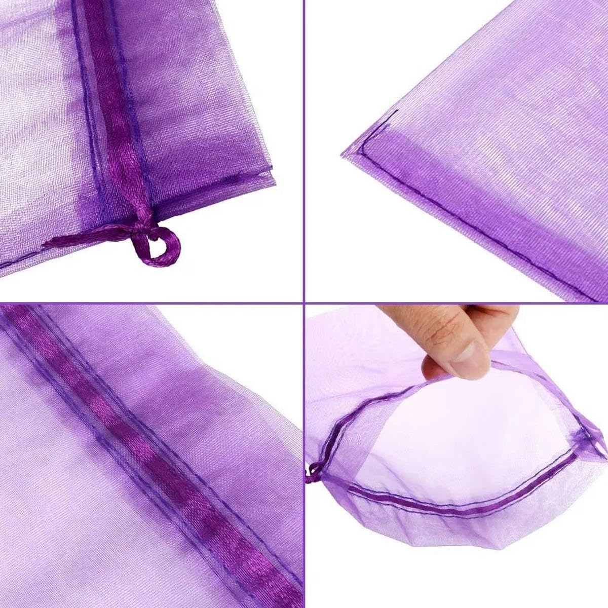 Woreczki z organzy, małe woreczki ze ściągaczem, 100 szt. Torba do pakowania biżuterii 5x7 7x9 9x12 10x15 cm Organza Torby Przechowywanie Makijaż Ślubne Woreczki ze Ściągaczem