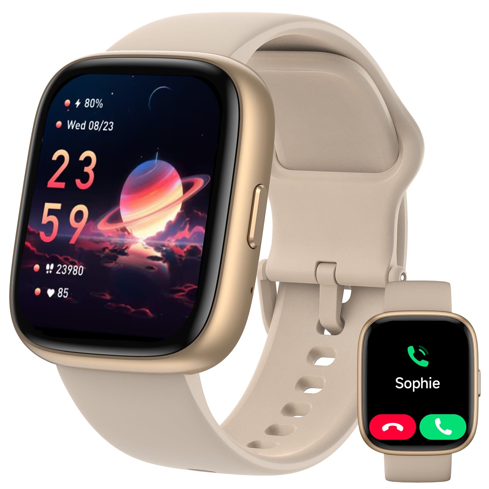 Smart Watch for Women Men, Alexa Built-in, 1.83" HD Touchscreen Fitness Tracker with Bluetooth Calling, Fitness Watch with Sleep Monitor, 100+ Sports Modes, IP68 Waterproof Smartwatch for Android iOS