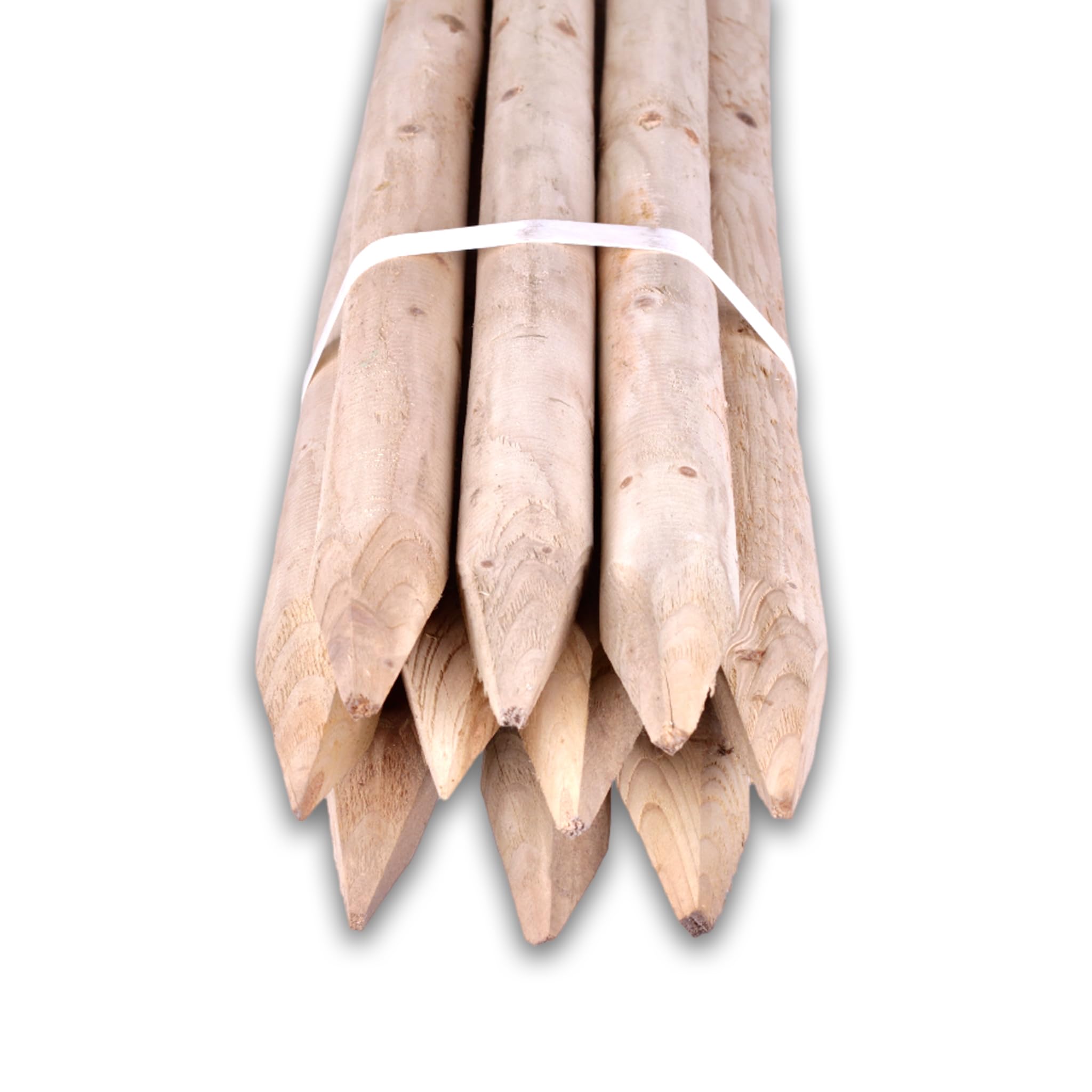 10er Set Rundholzpfähle Ø 10 cm naturbelassen | 100/125/150 cm Länge | unbehandelte Zaunpfosten aus massivem Nadelholz | ökologisch, stabil & nachhaltig | Garten, Weide, Forst, Hochbeet (150 cm Länge)