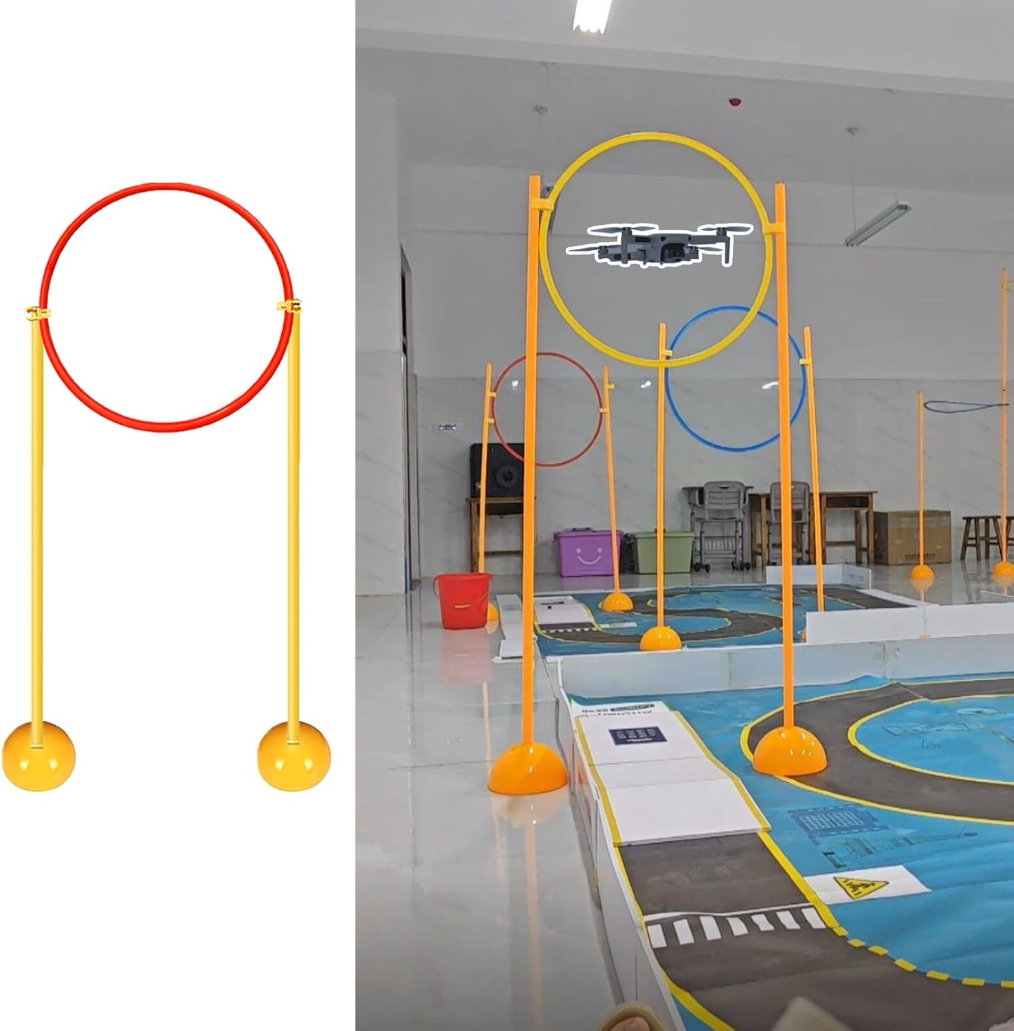 Drone Obstacle Course Gate Kit for FPV Racing Training - Indoor/Outdoor Track Set with Hoops for Qupter Aircraft Practice - Perfect for Beginners and Pros