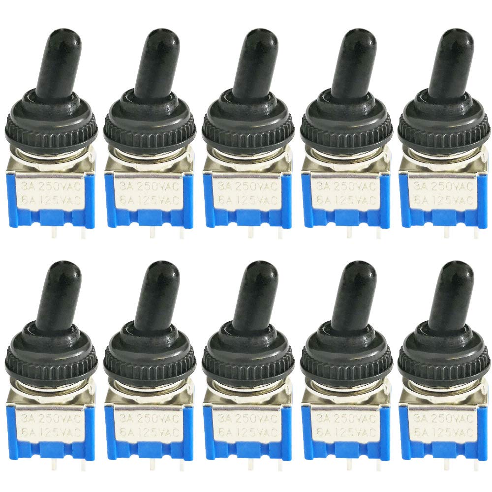 CESFONJER 10 Pcs Mini Locking Toggle Switch mts101 NO/Off Mini Miniature Toggle Switch Car