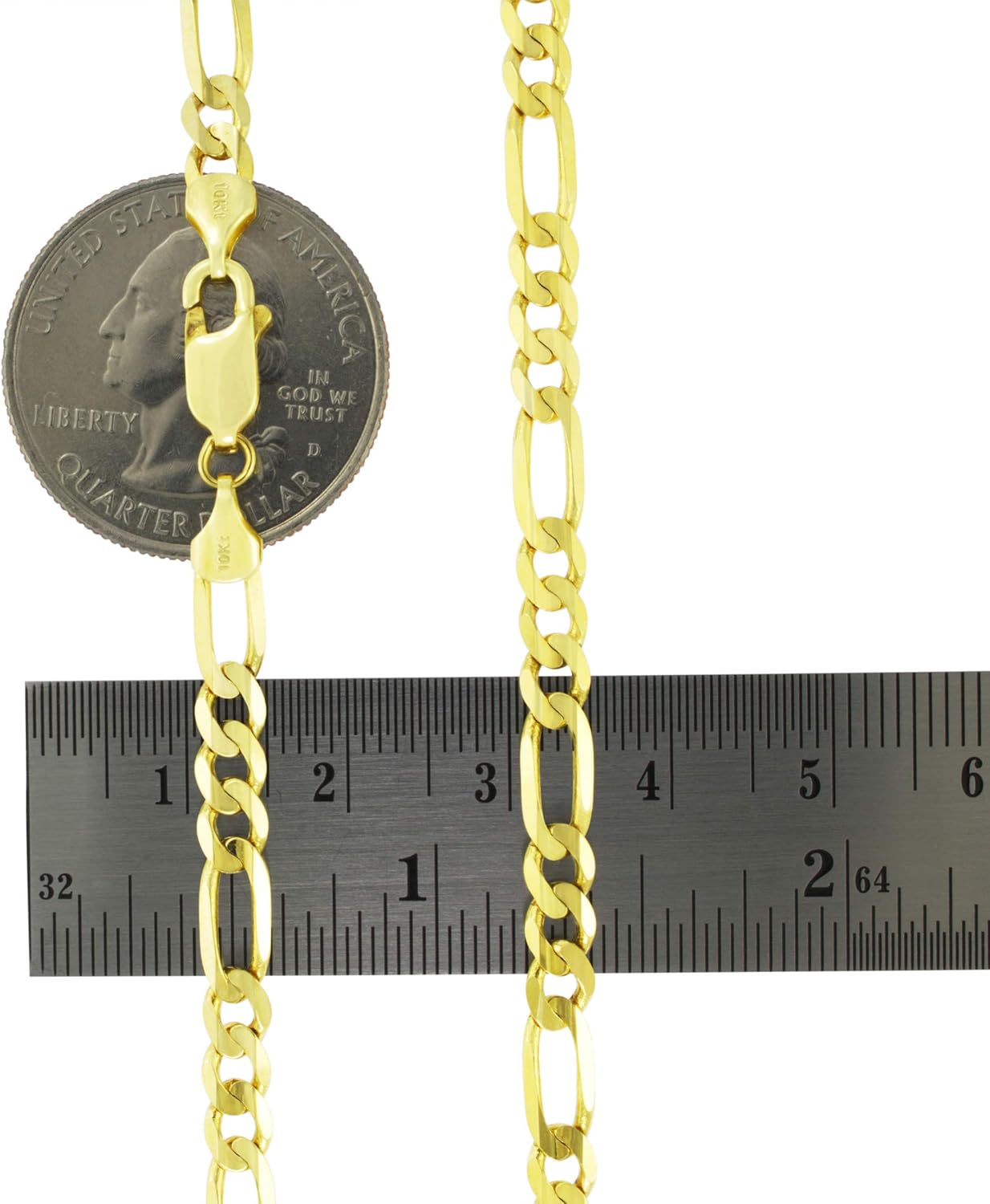 Nuragold 14k Real Yellow Gold Figaro Link 5.5mm Chain Bracelet (7"-9") Italian Jewelry for Men & Women - Image 5