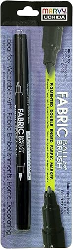 UCHIDA 122-C-1 Marvy - Marcador de bolas de tela y cepillo color negro