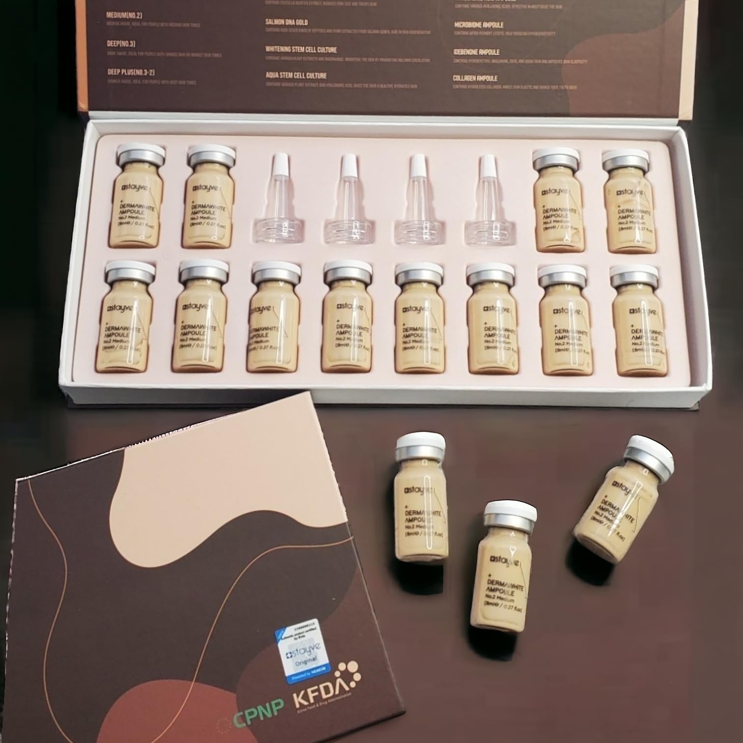 DermaWhite Medium No. 2 Ampoule Customized BB Shine Glow Kit- 12 Vials, beige