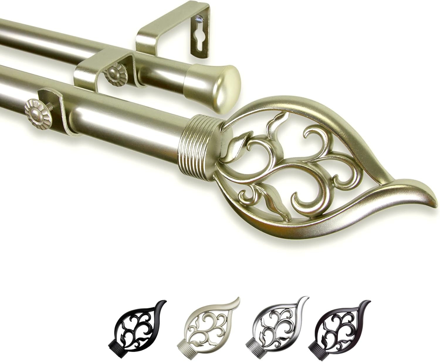 Rod Desyne 1" Elly Double Curtain Rod 28-48 inch - Gold