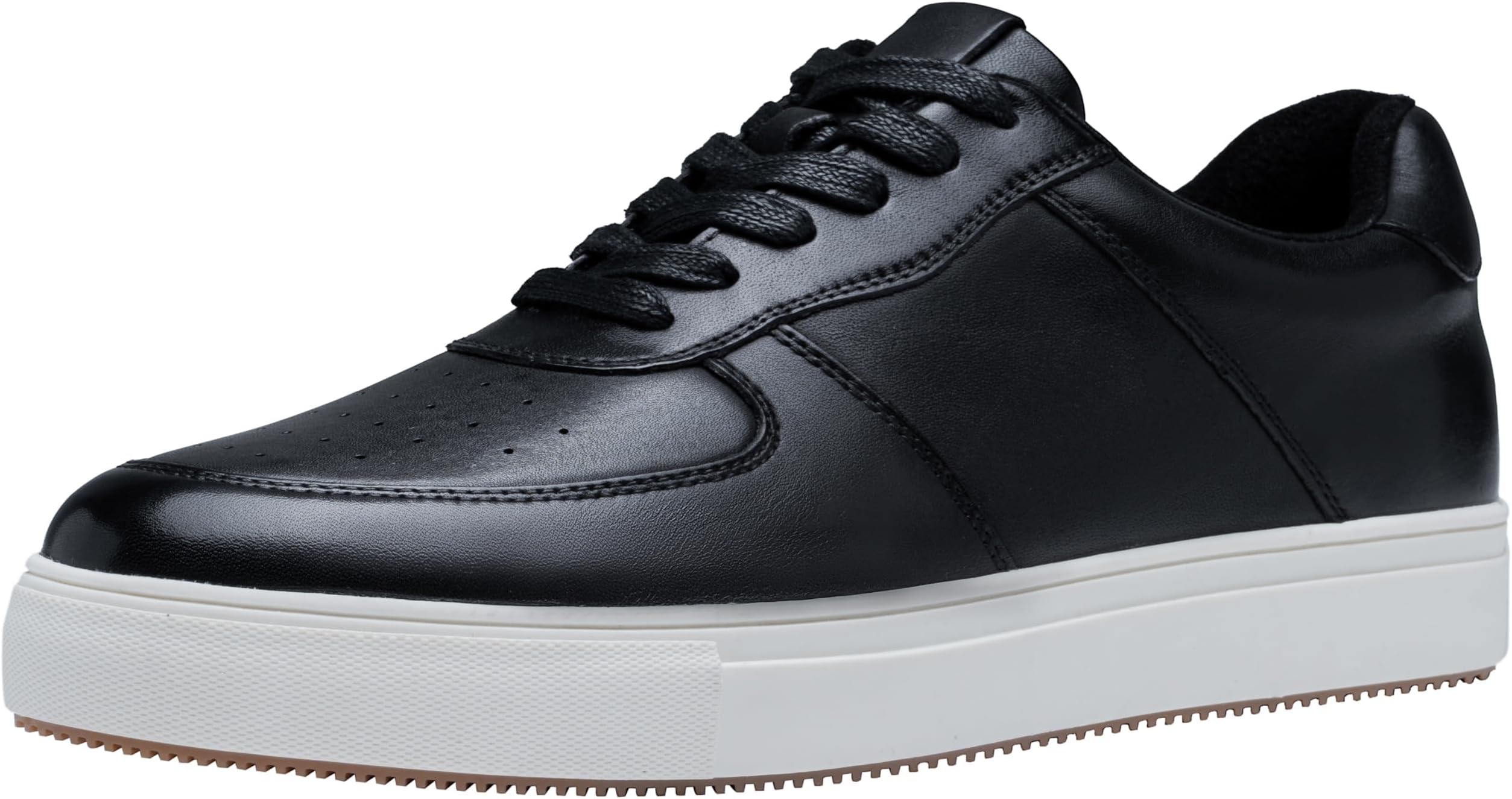 JousenMen's Fashion Sneakers Leather Casual Dress Shoes Lace Up