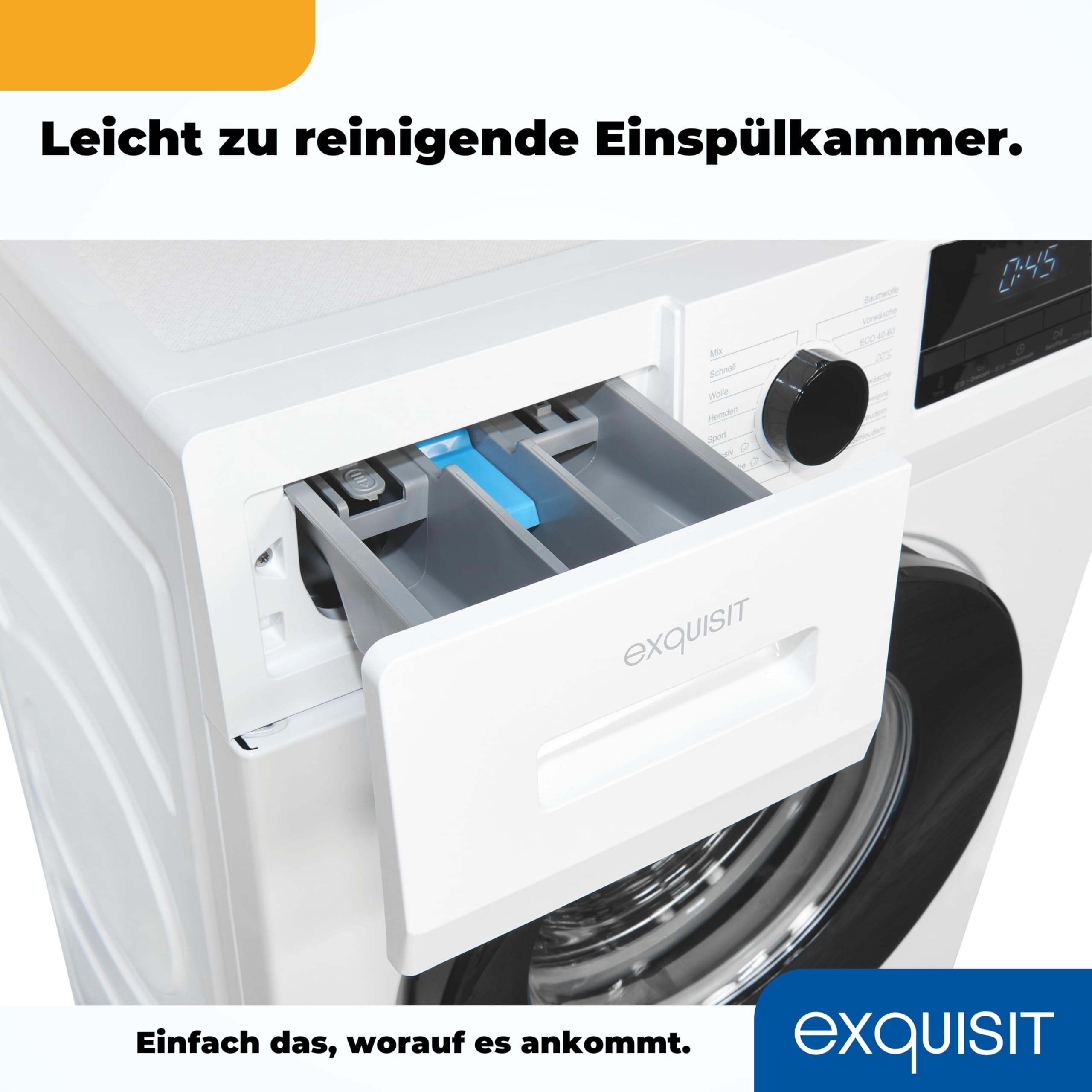 Exquisit Lavatrice WA8014-340A bianca | Lavatrice 8 kg | Efficienza energetica A | 16 programmi di lavaggio | Sicurezza bambini | Scelta orario di inizio