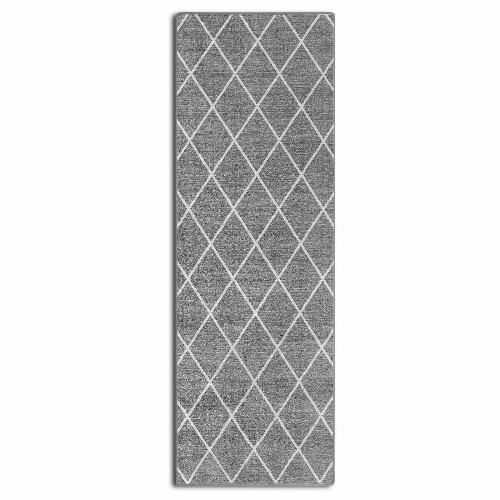 casa pura Passatoia con motivo - Tappeto su misura per cucina, corridoio e soggiorno - Cosenza Grigio (80 x 350 cm)