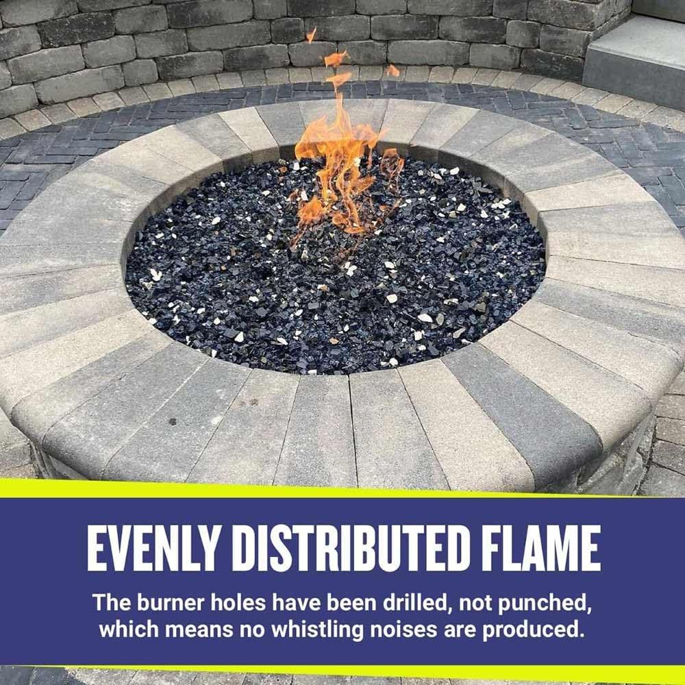 American Fire Glass Round Stainless Steel Fire Pit Burner (SS-FR-24-LP), Propane, 24-Inch