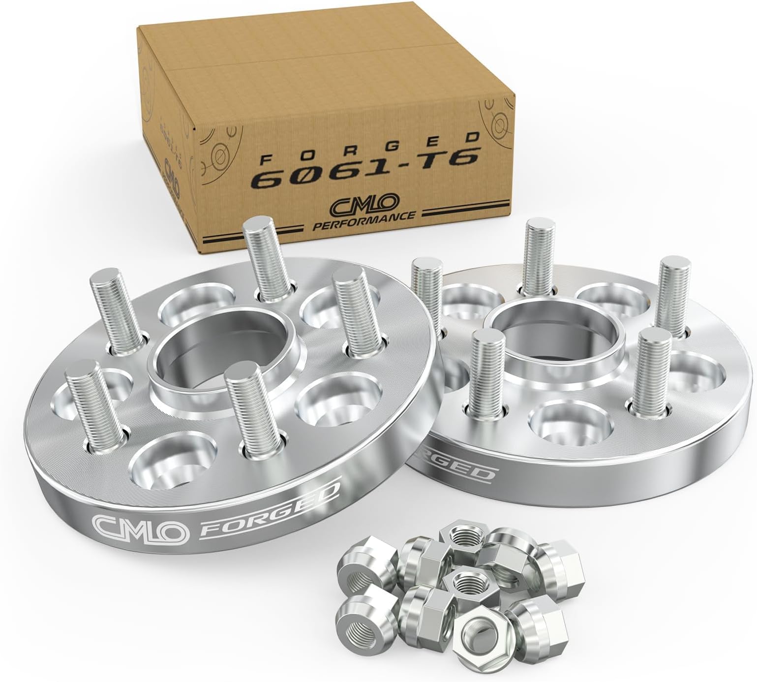 Customadeonly 2pcs 25mm Forged Hubcentric Wheel Spacers 5x108 | 63.4mm Hub | Grade 10.9 M12x1.5 Studs | Silver | to Widen Stance, Offset Correction & Appearance Enhancing | for Ford Fusion, Jaguar XF