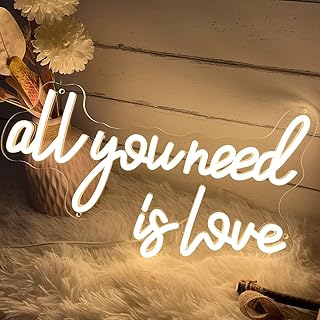 All You Need is Love Neon Sign for Wedding Wall Decor LED Light Signs Ae...