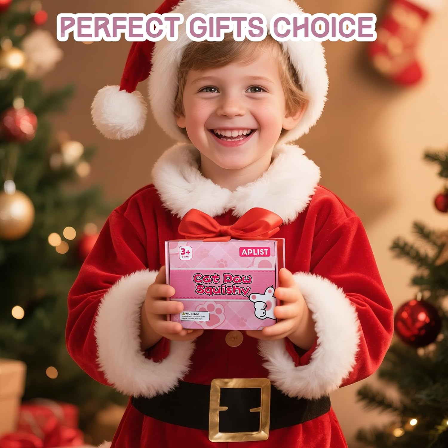 Taba Squishy Cat Paw, 2 Pack Big 5" Fufu Fidget Squeeze Toys, Cute Kawaii Sticky Squish, Stress Anxiety Relief Soft Sensory Toys for Adults Kids Teens, Fuzz Edition