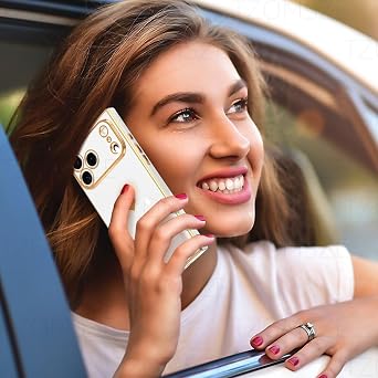 Tzomsze Compatible with iPhone 17 Pro Case,Camera Protection Cute Heart Pattern & Electroplate Reinforced Corners Shockproof Edge Bumper Case for Women Girls 6.3 Inch-White