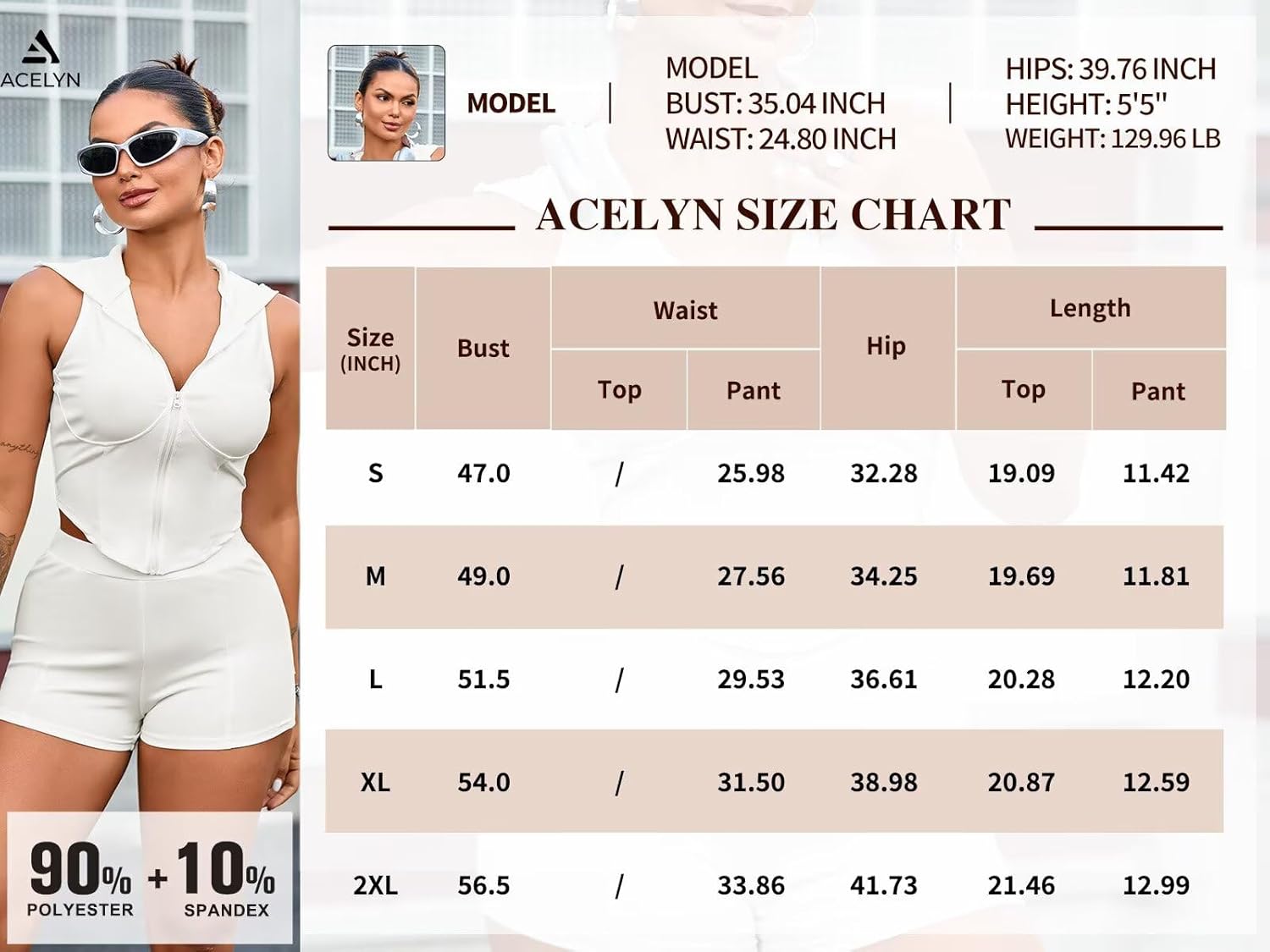 Women’s 2 Piece Outfits Sleeveless Tracksuit Set - Hooded Zip Cropped Top & Back Pocket Shorts Summer Outfits - Image 7